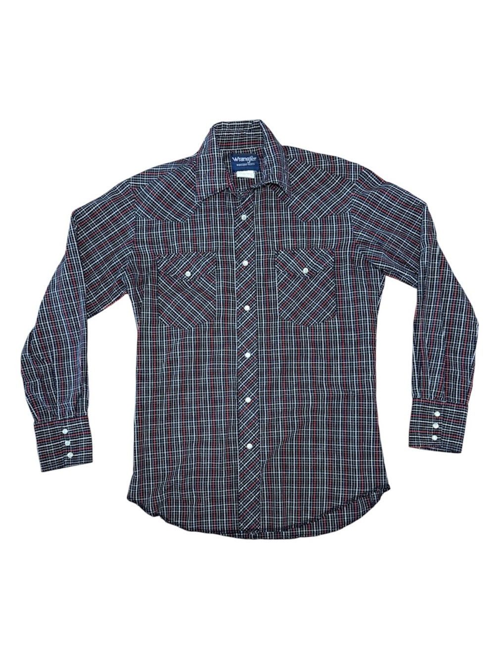 Vintage Wrangler Western Plaid Pearl Snap Shirt - Long Sleeve Mens Size S